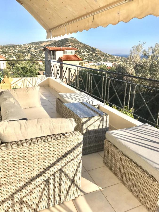 Beautiful Maisonette With A View To The Mountains And The Sea Agia Marina  外观 照片